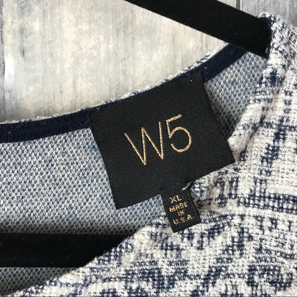 Anthropolgie W5 Blue & White Boho Aztec Top XL EUC - Picture 6 of 8